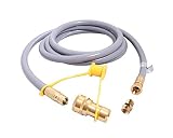 KIBOW 12Ft 1/2 Inch ID Low Pressure Natural Gas and Propane Gas Hose Assembly-CSA Certified