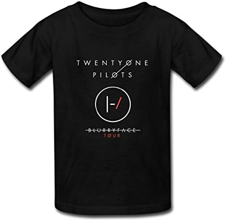 TOGEB Twenty One Pilots Poster children Short T-shirt kid Tee Black XS
