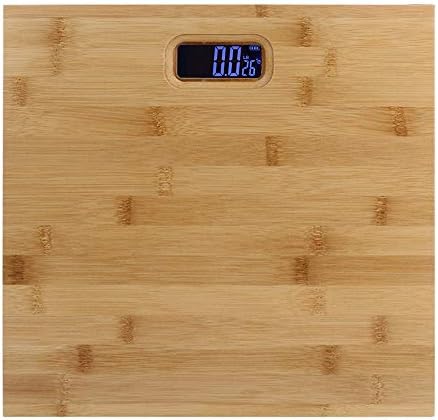 MoonNewyork Body Health Scales Home Anti Slip Digital Wooden Scales 30 * 30cm Weight 400 lbs L