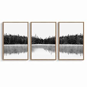 signwin 3 Piece Framed Canvas Wall Art Black...