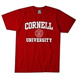 Cornell University T-Shirt by Ivysport - Crest Logo, 100% Cotton, Red, Short Sleeve T-shirt