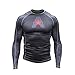 Anthem Athletics New! 10+ Styles HELO-X Long Sleeve Rash Guard Compression Shirt - BJJ, MMA, Muay Thai - Black Hex with Red - Large