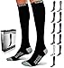 SB SOX Lite Compression Socks for Men & Women (15-20mmHg) – Best Compression Socks for Travel, Sports, and Daily Wear - XXL Sizes too! (Black/Gray, L/XL)