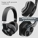 LETSCOM Hybrid Active Noise Cancelling Headphones, Bluetooth Headphones Over Ear with CVC 6.0 Microphone/Deep Bass Wireless &Wired Headset, 30 Hours Playtime for Cell Phones PC Home Office-Black