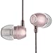 UiiSii HM7 Metal Headphones with Microphone Stereo Earbuds Bass Earphones Headset for Apple iOS and Android Smartphones PC Tablet(Rosy Gold)