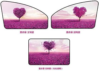 1 Set of 4pcs Car magnetic shade curtains cartoon sunscreen shade car sun visor side window shade (lavender)