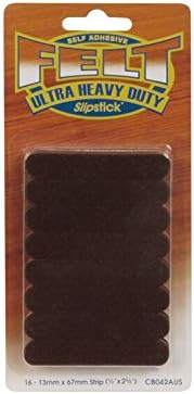 Slipstick CB042 Self Stick Felt Strips for Surface Protection (16 Pads) Protects All Hard Surfaces, 1.3 cm x 6.7 cm Slider Pads, Brown - Image 3