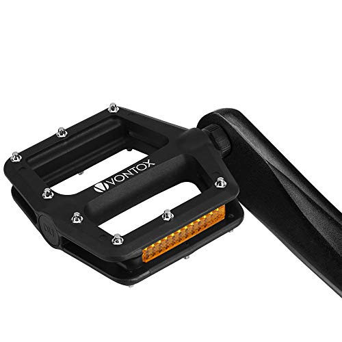 V VONTOX Bike Pedal, Lightweight Non-Slip Bike Pedals, Nylon Fiber Bicycle Platform Pedals for BMX MTB，9/16-Inch Cr-Mo Steel Spindle[1Pair] - Thumbnail 4