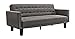DHP Sienna Sofa Sleeper, Tufted Linen Upholstery with Tapered Wooden Legs, Gray