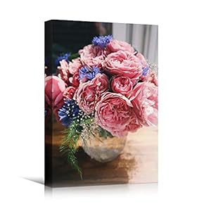 signwin Canvas Wall Art Pink Arrangement Bouquet Expressive...
