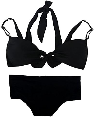 Women Vintage Sexy Push Up Padded Swimsuit Bikini Trikini Beachwear Black size M