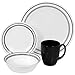 Corelle Livingware 16-Piece Dinnerware Set,Classic Cafe Black, Service for 4