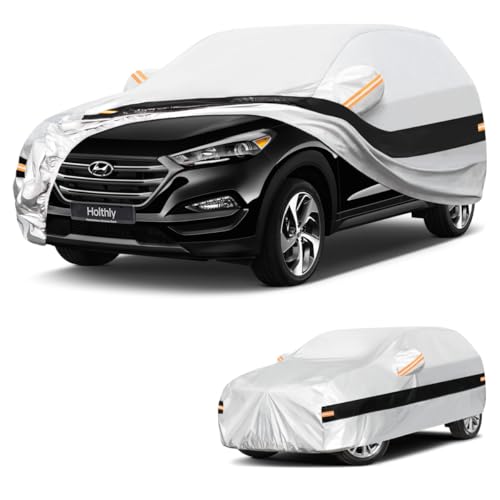 Holthly Outdoor SUV Car Cover for Hyundai Tucson (2013-2026), Car Cover 10 Layers of Protection, 100% Waterproof, Anti-Dust, Windproof, Rain Waterproof, UV Protection.