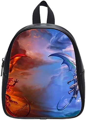 JIUDUIDODO Multifunctional PU Leather Custom Best Gifts Cool Dragon 3D print School Bags Backpacks Outdoor Bags Travel Bag (Small)
