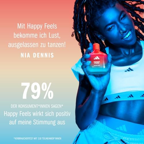 Vibes Happy Feels Eau de Parfum, fröhlicher, stimmungsaufhellender Unisex-Duft mit blumig-frischen Noten und natürlichen ätherischen Ölen, 100ml