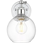 Living District Kai 1-Light Metal & Glass Bath Sconce in Chrome/Clear