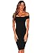 Lalagen Women's Crisscross Off Shoulder Party Cocktail Bodycon Midi Dress