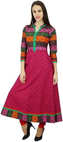 Amoghah Printed Long Anarkali Cotton Kurta Traditional Indian Kurti For Women