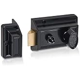 SUMBIN Rim Night Latch for Front Door Black Color