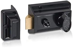 SUMBIN Rim Night Latch for Front Door Black Color