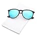 Gamma Ray Polarized Sunglasses for Women - Mirror Blue Lens on Matte Black Frame