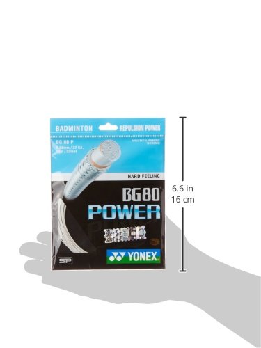 YONEX BG80 Power Fibre Badminton Strings, 0.68mm (White) 1
