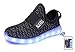 SLEVEL Breathable LED Light Up Shoes USB Sneakers for Kids Boys Girls(S33ABlack34)