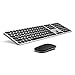 Rechargeable Wireless Keyboard Mouse, Jelly Comb KM034 Aluminium Alloy 2.4GHz Full Size Wireless Keyboard and Mouse Combo for Windows, Laptop, Notebook, PC, Desktop, Computer (Black and Silver)
