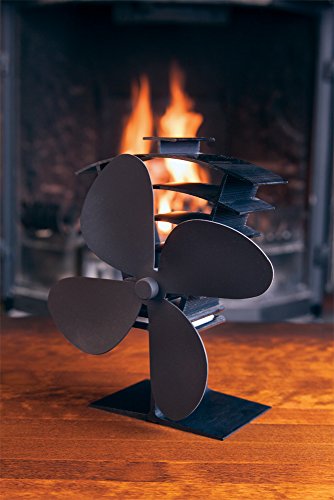 Valiant FIR361 Premium 4 Heat Powered Stove Fan, Satin Black - Thumbnail 2