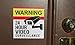 6 Pack Video Camera Security Stickers. Large 5 inches. Adhesive on the Front and Back for Windows, Walls, Doors. Give warning that your home or retail businesses is under 24hr surveillance recording.