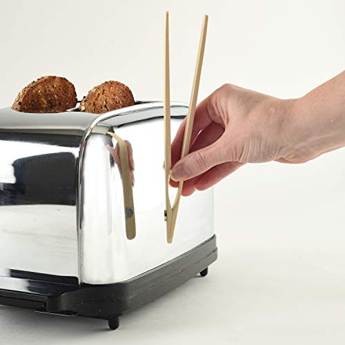 Norpro 1982 8" Bamboo 8" Toaster Tongs with One Size Pricepulse