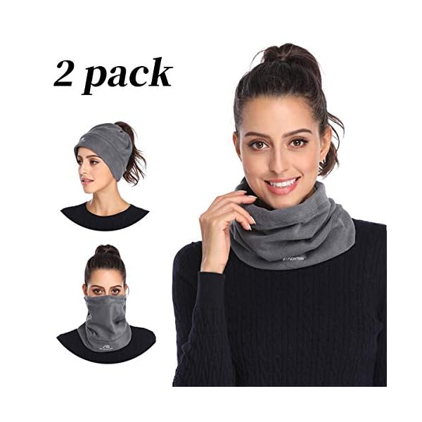 Fleece Neck Gaiters Warmer for Men Women Winter Face Mask Neck Scarf for Cold Weather Skiing Running