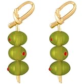 Firopia Martini Olive Earrings for Women | Martini Glass Earrings | Green Olive Earrings | Martini Jewelry Gift for Women