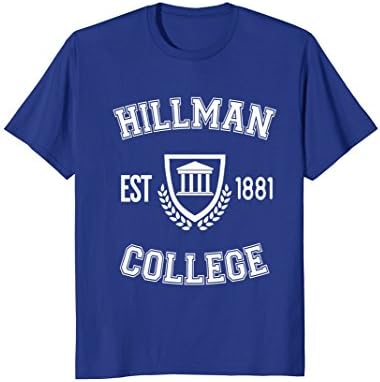 Mens HILLMAN COLLEGE - retro 80s sitcom tv - Cotton T-Shirt XL Royal Blue