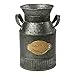 PHILPETY Shabby Chic Classy Designed Milk Can Galvanized Finish Metal Vase Country Rustic Primitive Decorative Flower Holder, 8.0