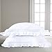 YINFUNG Ruffled Pillow Shams White Standard Set of 2 Lace Pillowcases Shabby Chic Bright Farmhouse Ruffle Victorian Country French Decorative Pretty Princess Frilly Pillow Cover Cotton Cute 20x26