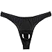 YiZYiF Sexy Men's Smooth Thongs Open Front Penis Hole Underwear G String Black X-Large