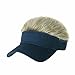 WITHMOONS Flare Hair Sun Visor Cap with Fake Hair Wig Novelty KR1588 (Navy)