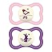 MAM Air Night Pacifiers (2 pack, 1 Sterilizing Pacifier Case), MAM Sensitive Skin Pacifier 6+ Months, Glow in the Dark Pacifier, Best Pacifier for Breastfed Babies, Baby Girl Pacifiers primary