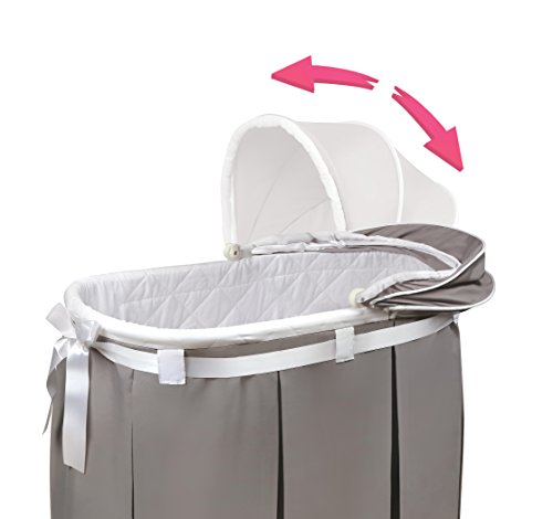 Badger Basket Wishes Oval Bassinet Full Length Skirt, Gray