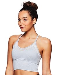 Gaiam Bralette inalámbrico con tiras para mujer - Sujetador deportivo para entrenamiento y yoga con espalda cruzada de impacto medio