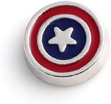Cherityne Captain America Logo Floating Charm for Locket Pendants