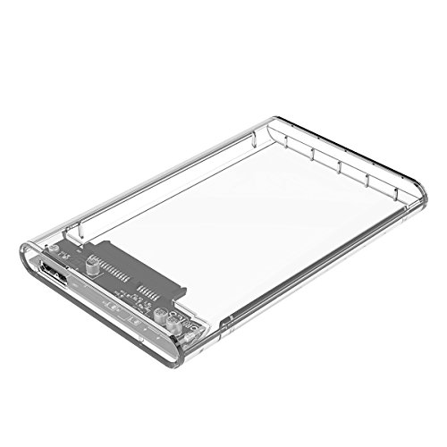 ORICO Tool-Free External Hard Drive Enclosure for 2.5 Inch SATA HDD and SSD - USB 3.0 Micro B [Optimized For SSD, Support, UASP SATA III] - Clear