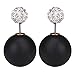 LackingOne Vintage Classic Button Pearl Studs Earrings Ball Earrings Color Matte Black