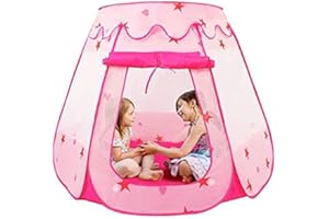 Princess Pop Up Tent Pink for Toddlers and Girls (No Assembly Required) - Playhouse for Pretend Play or Ball Pit - Foldable I