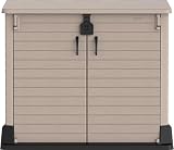 Duramax StoreAway 850L Plastic Garden Shed Outdoor Wheelie Bin Store Taupe view 14