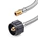 SHINESTAR 12-Inch RV Propane Hose, Stainless Braided Propane Tank Hose for RV Two-Stage Propane Regulator, 1/4-Inch Male NPT x QCC-1, 2-Pack