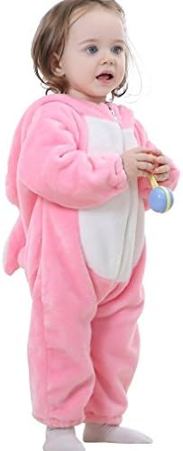 Mycloth IDGIRL Baby Animal Style Flannel Romper Jumpsuit Spring and Autumn (90cm(13-18months), Rabbit)