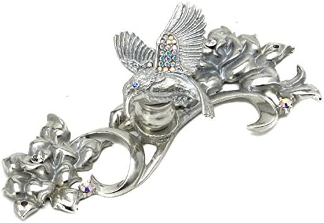Carpe Diem Hardware 22932304-24-81 In the Garden Hummingbird Knob with Swarovski Crystals, Platinum