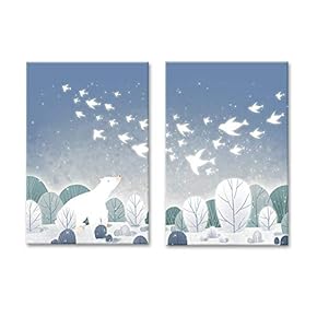 2 Panel Cartoon Animals Polar Bear on The...